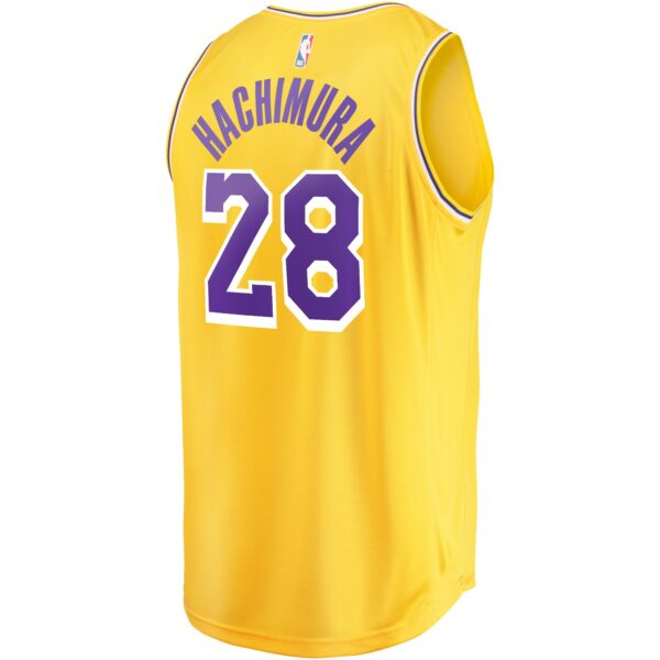 Rui Hachimura Los Angeles Lakers Fanatics Youth Fast Break Player Jersey - Icon Edition - Gold - Image 4
