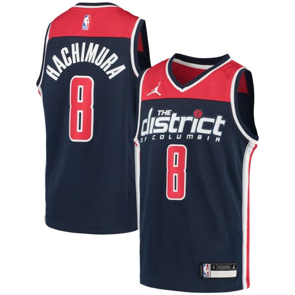 Rui Hachimura Washington Wizards Jordan Brand Youth 2020/21 Swingman Player Jersey - Statement Edition - Navy - Image 2