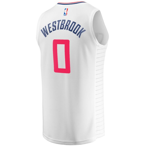 Russell Westbrook LA Clippers Fanatics Youth Fast Break Player Jersey - Association Edition - White - Image 4