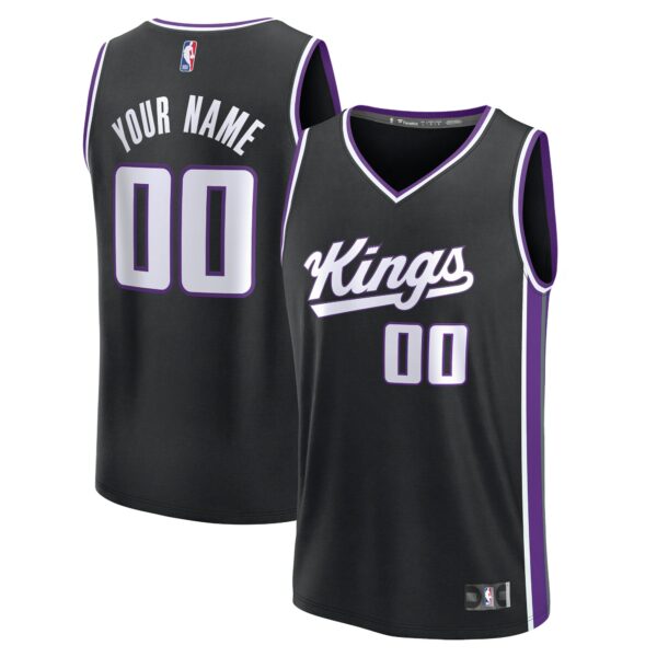 Sacramento Kings Fanatics Custom Fast Break Jersey - Black - Icon Edition - Image 2