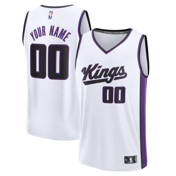Sacramento Kings Fanatics Youth Custom Fast Break Jersey - White - Association Edition - Image 2