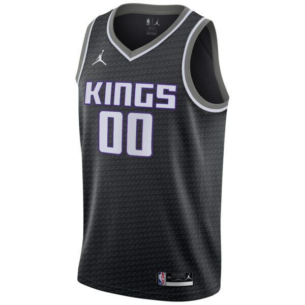 Sacramento Kings Jordan Brand Swingman Custom Jersey - Statement Edition - Black - Image 3