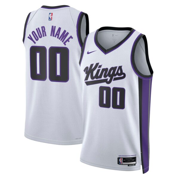Sacramento Kings Nike Unisex Swingman Custom Jersey - Association Edition - White - Image 2