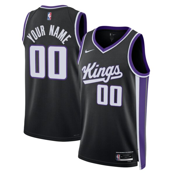 Sacramento Kings Nike Unisex Swingman Custom Jersey - Icon Edition - Black - Image 2