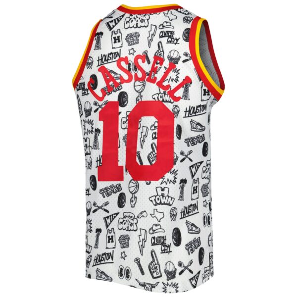 Sam Cassell Houston Rockets Mitchell & Ness 1993/94 Hardwood Classics Doodle Swingman Jersey - White - Image 4
