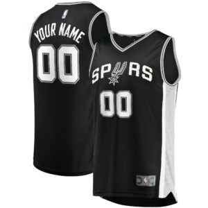 San Antonio Spurs Fanatics Fast Break Custom Replica Jersey Black - Icon Edition