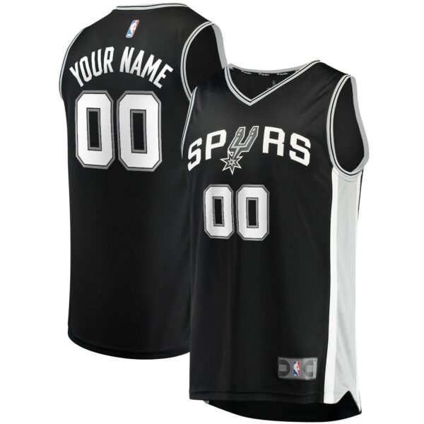 San Antonio Spurs Fanatics Fast Break Custom Replica Jersey Black - Icon Edition