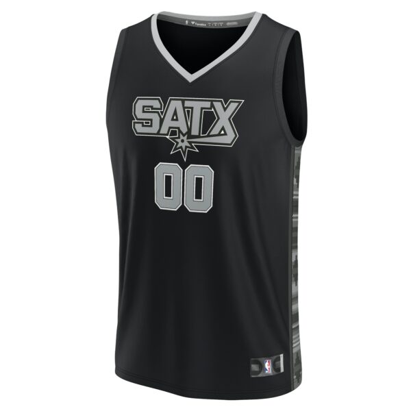 San Antonio Spurs Fanatics  Fast Break Custom Replica Jersey - Black - Statement Edition - Image 3