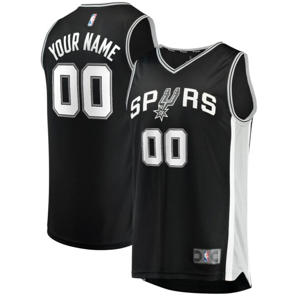 San Antonio Spurs Fanatics Youth Fast Break Custom Replica Jersey Black - Icon Edition - Image 2