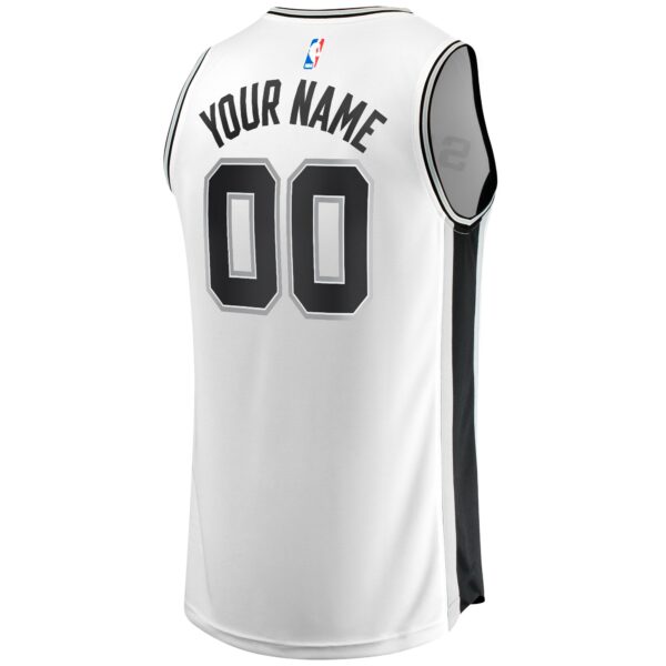 San Antonio Spurs Fanatics Youth Fast Break Replica Custom Jersey - Association Edition - White - Image 4