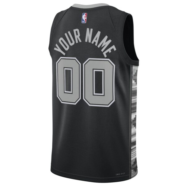 San Antonio Spurs Jordan Brand Unisex 2022/23 Swingman Custom Jersey - Statement Edition - Black - Image 4