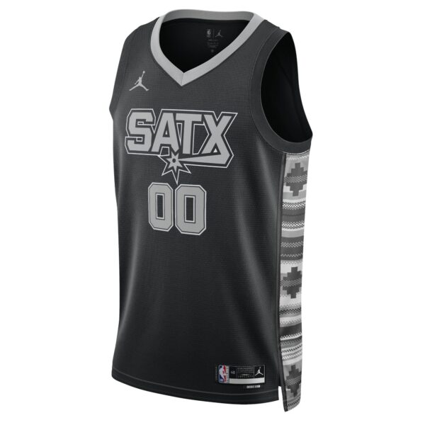 San Antonio Spurs Jordan Brand Unisex 2022/23 Swingman Custom Jersey - Statement Edition - Black - Image 3
