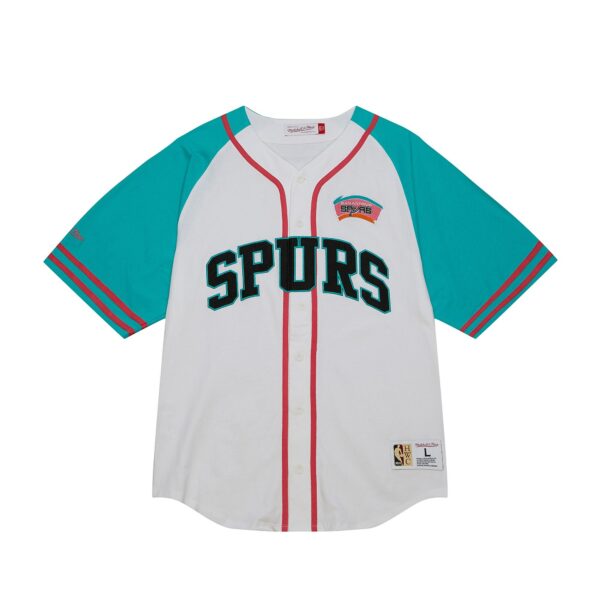 San Antonio Spurs Mitchell & Ness Practice Day Baseball Jersey - White - Image 3