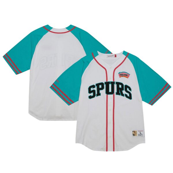 San Antonio Spurs Mitchell & Ness Practice Day Baseball Jersey - White - Image 2