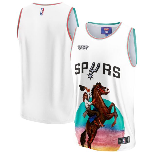 San Antonio Spurs NBA & KidSuper Studios by Fanatics Unisex Hometown Jersey - White - Image 2