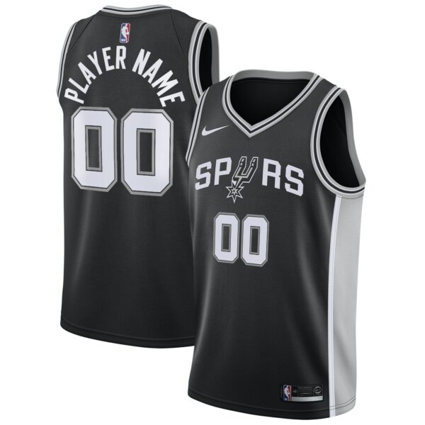 San Antonio Spurs Nike Swingman Custom Jersey Black - Icon Edition - Image 2