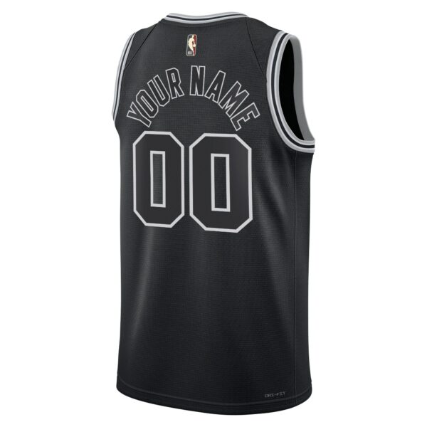 San Antonio Spurs Nike Unisex 2022/23 Custom Swingman Jersey - Classic Edition - Black - Image 4