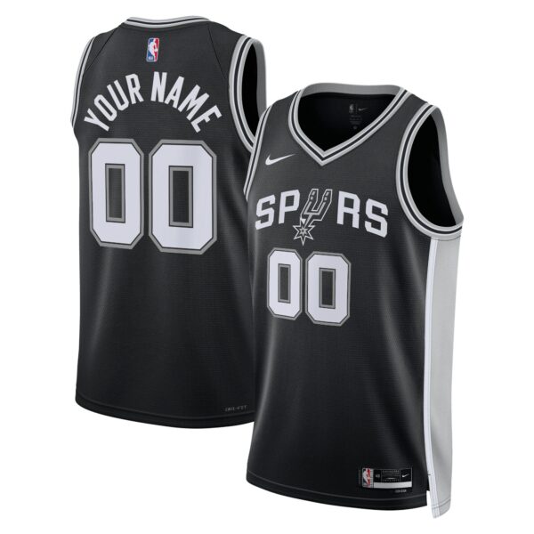 San Antonio Spurs Nike Unisex Swingman Custom Jersey Black - Icon Edition - Image 2