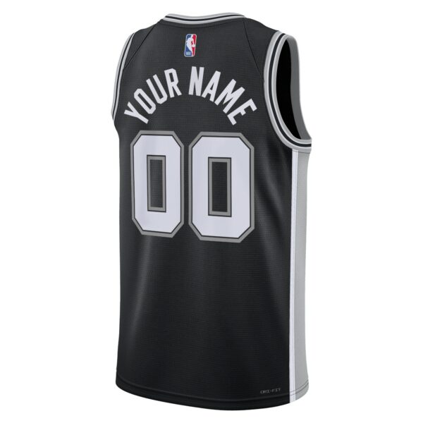 San Antonio Spurs Nike Unisex Swingman Custom Jersey Black - Icon Edition - Image 4