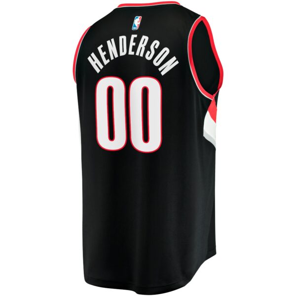 Scoot Henderson Portland Trail Blazers Fanatics Youth  Fast Break Replica Jersey - Icon Edition - Black - Image 4