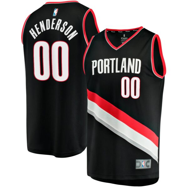 Scoot Henderson Portland Trail Blazers Fanatics Youth  Fast Break Replica Jersey - Icon Edition - Black - Image 2