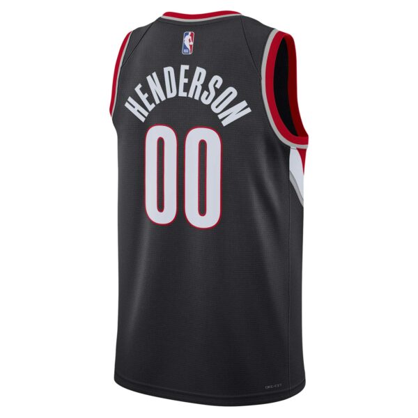 Scoot Henderson Portland Trail Blazers Nike Unisex 2023 NBA Draft Swingman Jersey - Icon Edition - Black - Image 4