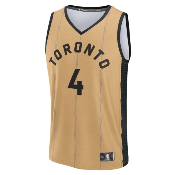 Scottie Barnes Toronto Raptors Fanatics Fast Break Jersey - Gold - City Edition - Image 3