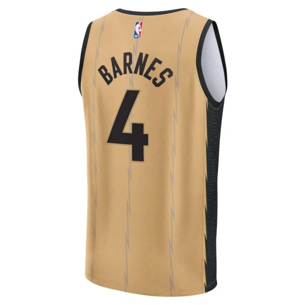 Scottie Barnes Toronto Raptors Fanatics Fast Break Jersey - Gold - City Edition - Image 4