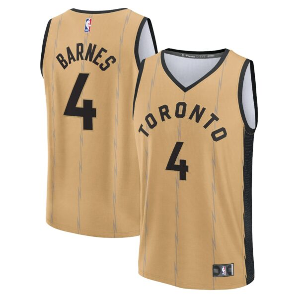 Scottie Barnes Toronto Raptors Fanatics Fast Break Jersey - Gold - City Edition - Image 2