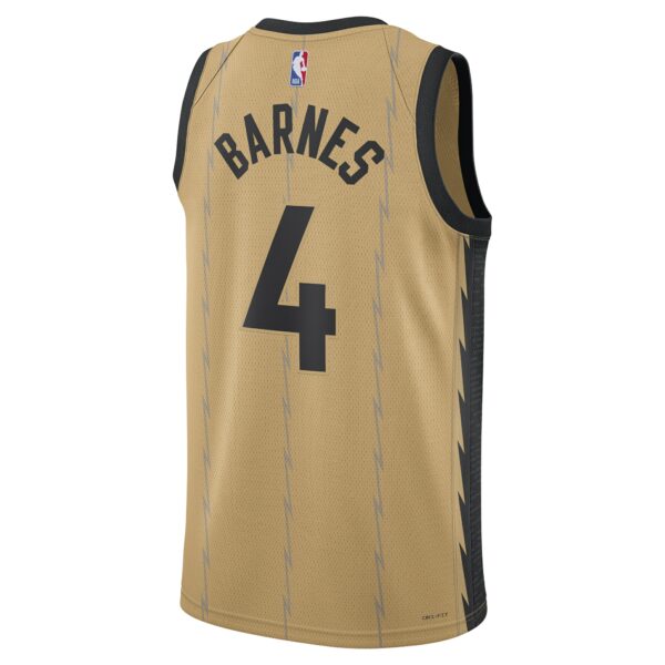 Scottie Barnes Toronto Raptors Nike Unisex 2023/24 Swingman Jersey - Gold - City Edition - Image 4