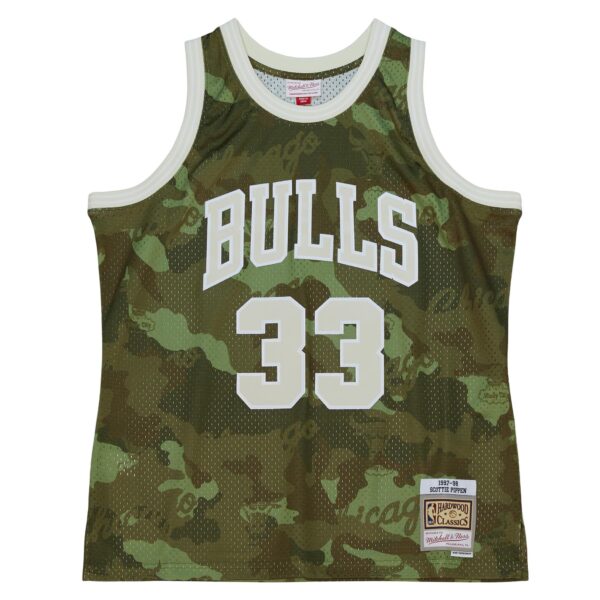 Scottie Pippen Chicago Bulls Mitchell & Ness Hardwood Classics 1997/98 Ghost Green Swingman Jersey - Camo - Image 3