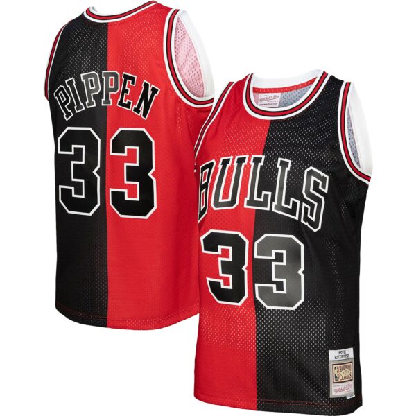 Scottie Pippen Chicago Bulls Mitchell & Ness Hardwood Classics 1997/98 Split Swingman Jersey - Red/Black - Image 2