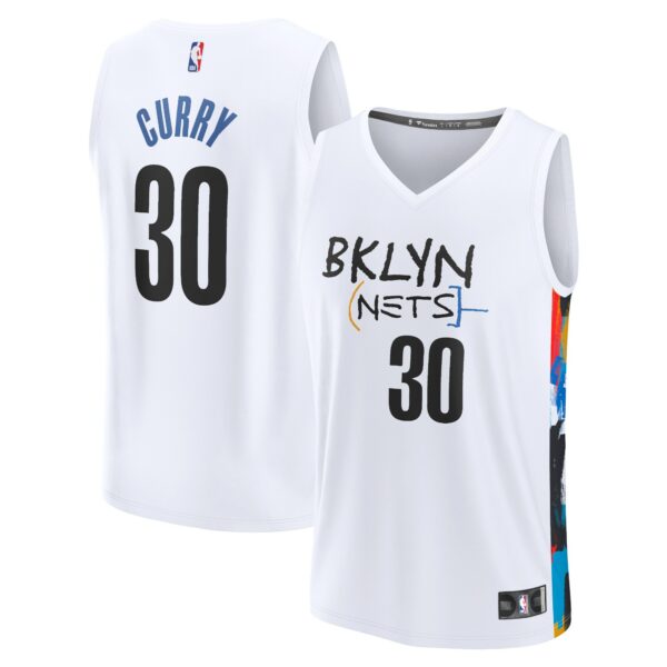 Seth Curry Brooklyn Nets Fanatics Fastbreak Jersey - City Edition - White - Image 2