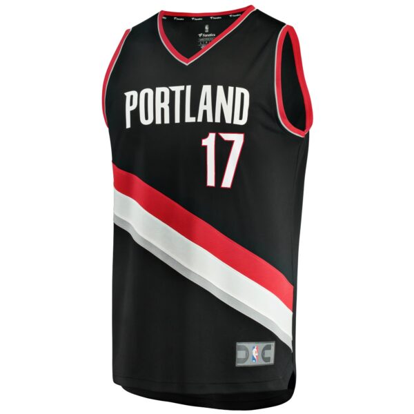 Shaedon Sharpe Portland Trail Blazers Fanatics Fast Break Replica Player Jersey - Icon Edition - Black - Image 3