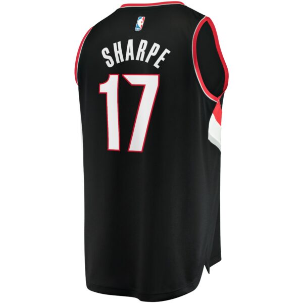 Shaedon Sharpe Portland Trail Blazers Fanatics Fast Break Replica Player Jersey - Icon Edition - Black - Image 4