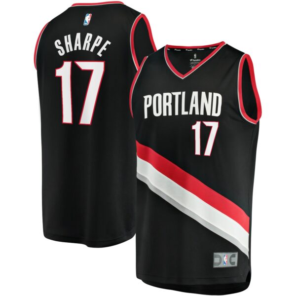 Shaedon Sharpe Portland Trail Blazers Fanatics Fast Break Replica Player Jersey - Icon Edition - Black - Image 2