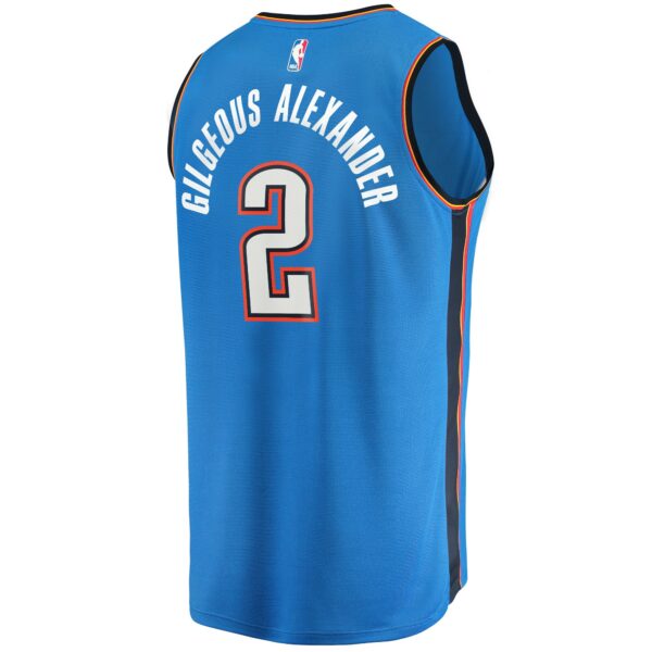 Shai Gilgeous-Alexander Oklahoma City Thunder Fanatics 2020/21 Fast Break Replica Player Jersey - Icon Edition - Blue - Image 4