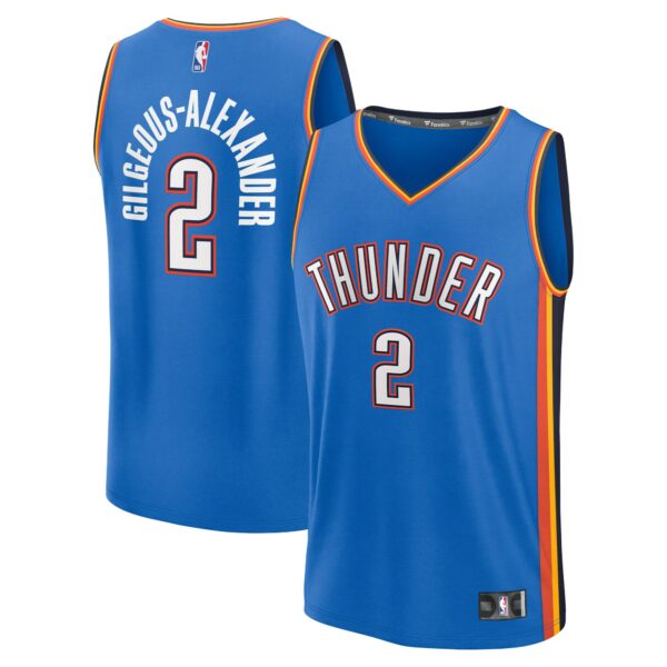 Shai Gilgeous-Alexander Oklahoma City Thunder Fanatics Fast Break Replica Player Jersey - Icon Edition - Blue - Image 2