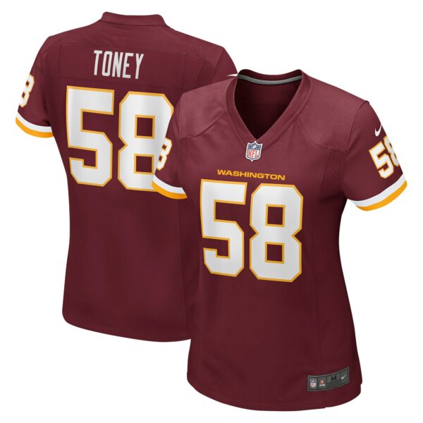 Shaka Toney Washington Football Team Nike Women's Game Jersey - Burgundy