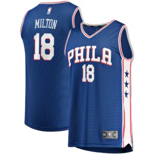 Shake Milton Philadelphia 76ers Fanatics Fast Break Replica Jersey - Icon Edition - Royal