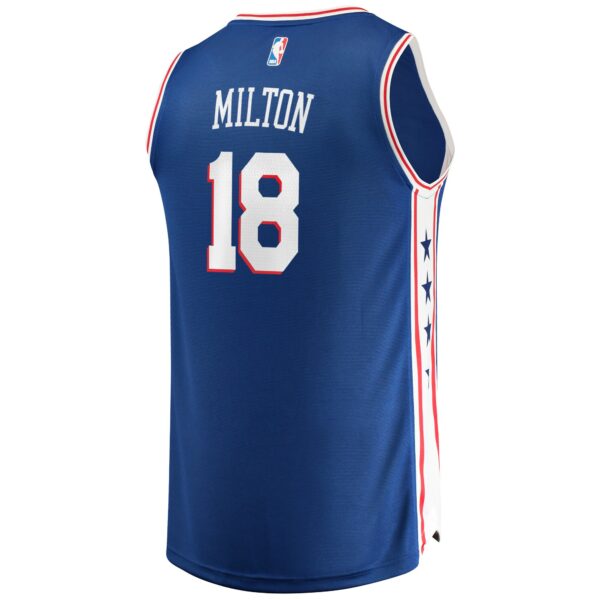 Shake Milton Philadelphia 76ers Fanatics Fast Break Replica Jersey - Icon Edition - Royal - Image 4