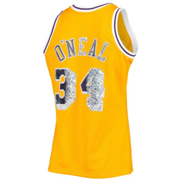 Shaquille O'Neal Los Angeles Lakers Mitchell & Ness 1996-97 Hardwood Classics NBA 75th Anniversary Diamond Swingman Jersey - Gold - Image 4