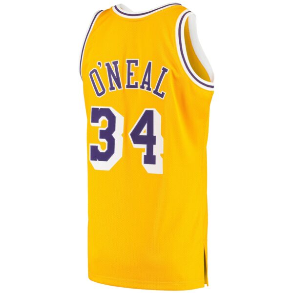 Shaquille O'Neal Los Angeles Lakers Mitchell & Ness 1996/97 Hardwood Classics Authentic Jersey - Gold - Image 4