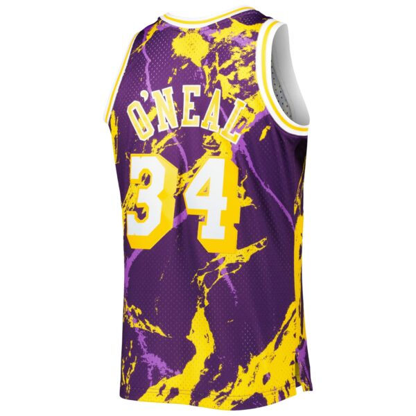 Shaquille O'Neal Los Angeles Lakers Mitchell & Ness 1996/97 Hardwood Classics Marble Swingman Jersey - Purple - Image 4
