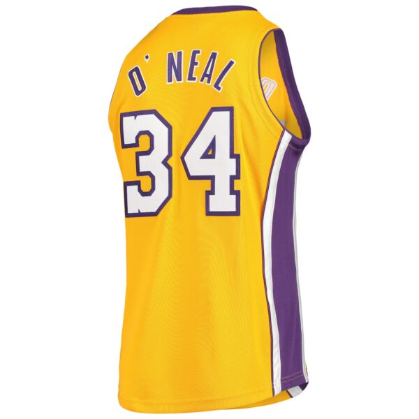 Shaquille O'Neal Los Angeles Lakers Mitchell & Ness 2000 NBA Finals Hardwood Classics Authentic Jersey - Gold - Image 4