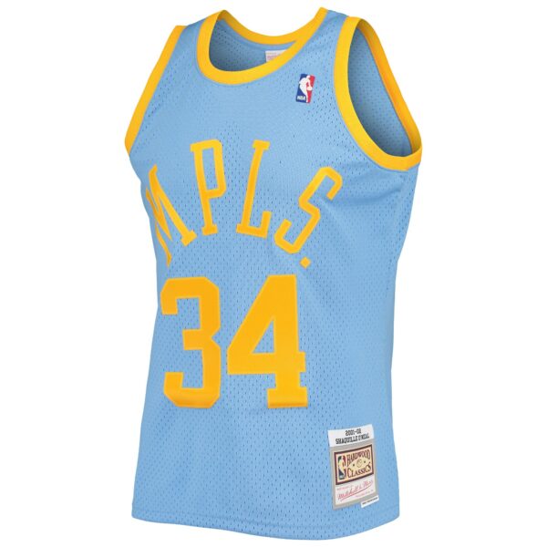 Shaquille O'Neal Los Angeles Lakers Mitchell & Ness 2001/02 Hardwood Classics Swingman Jersey - Powder Blue - Image 3