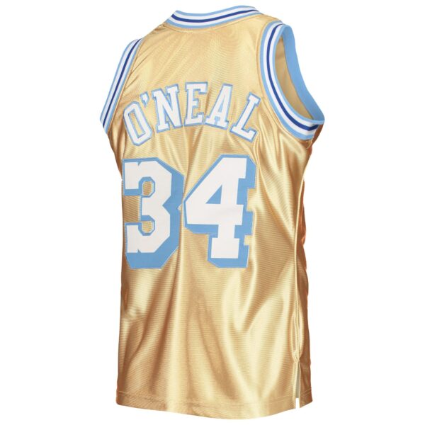 Shaquille O'Neal Los Angeles Lakers Mitchell & Ness 75th Anniversary 1996/97 Hardwood Classics Swingman Jersey - Gold - Image 4