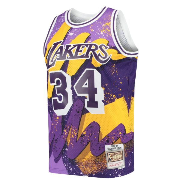 Shaquille O'Neal Los Angeles Lakers Mitchell & Ness Hardwood Classics 1996/97 Hyper Hoops Swingman Jersey - Purple - Image 3