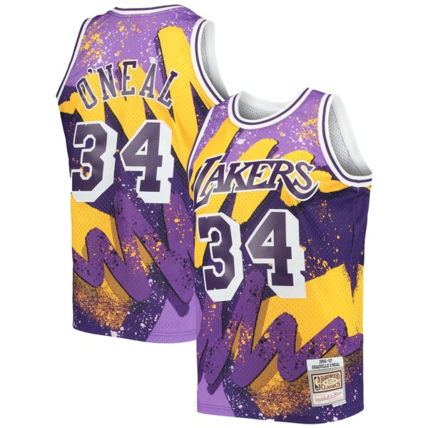 Shaquille O'Neal Los Angeles Lakers Mitchell & Ness Hardwood Classics 1996/97 Hyper Hoops Swingman Jersey - Purple - Image 2