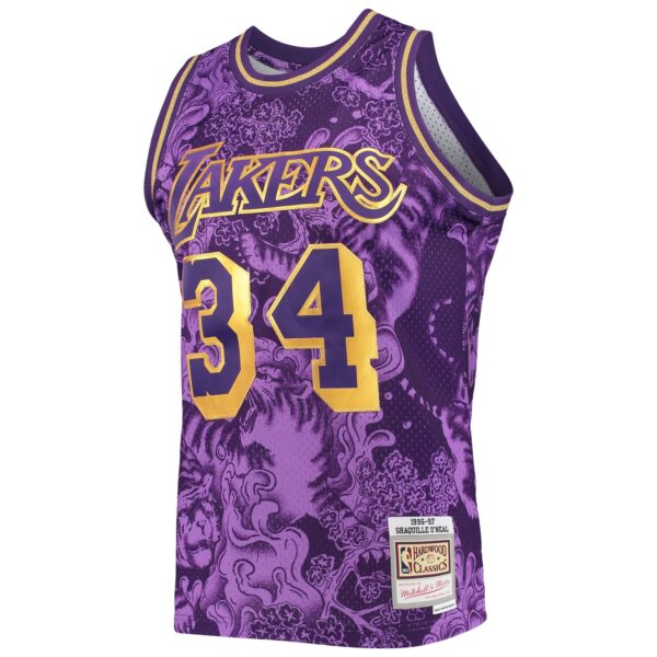Shaquille O'Neal Los Angeles Lakers Mitchell & Ness Hardwood Classics 1996/97 Lunar New Year Swingman Jersey - Purple - Image 3